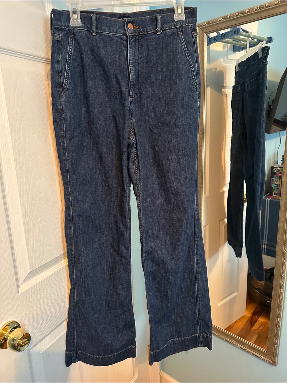 J. Crew Dark Blue Wide-Leg Denim Jeans